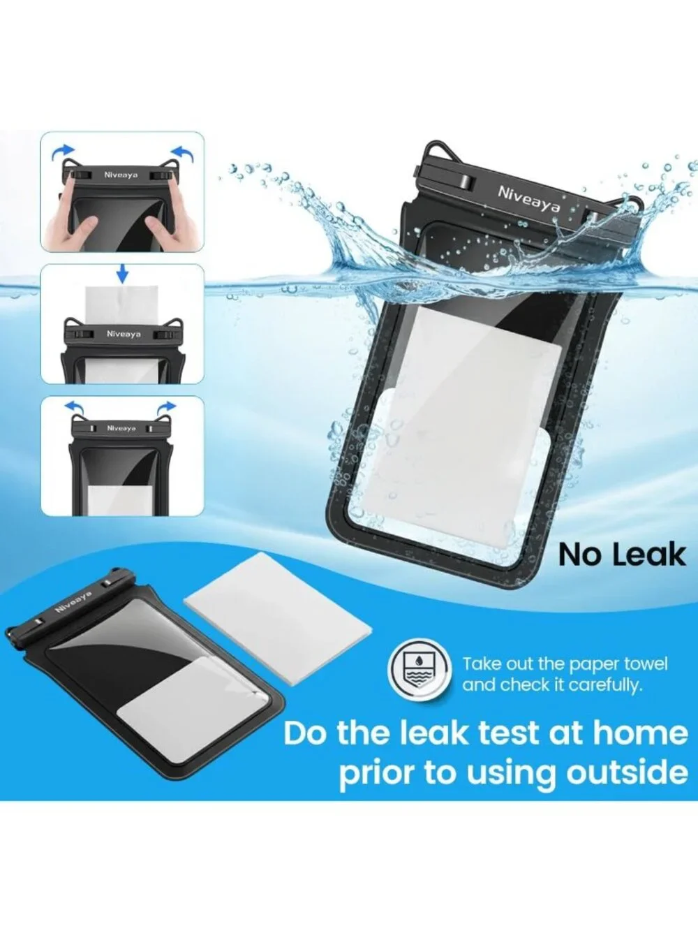 Waterproof Phone Pouch for Beach & Underwater Photography - 2 Pack, Lanyard